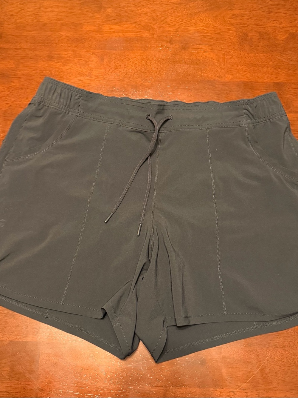 Lands' End Men's Athletic Drawstring Shorts - Charcoal Gray/black - Picture 1 of 7